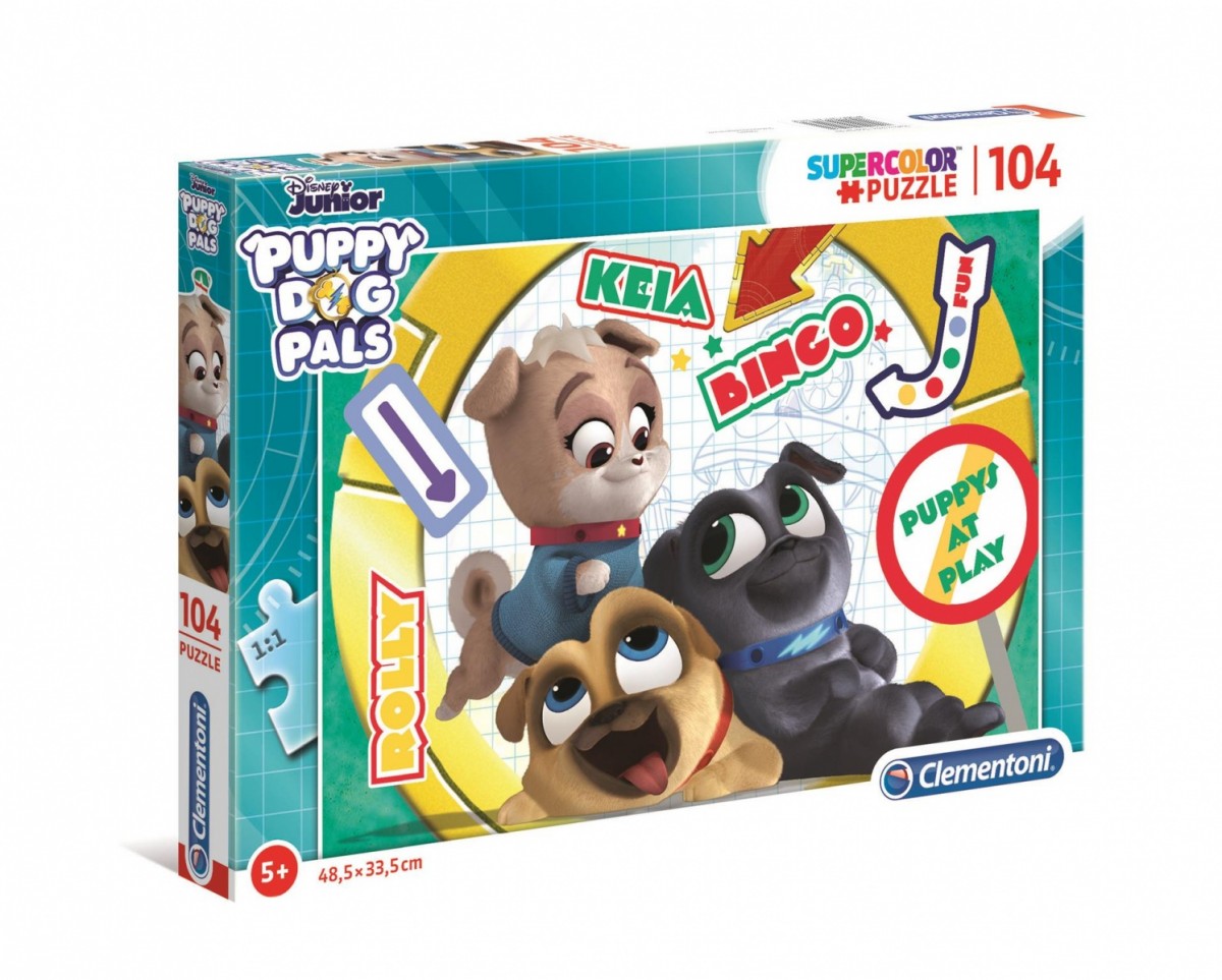 Puzzle 104 elementów Super Kolor Puppy Dog Pals