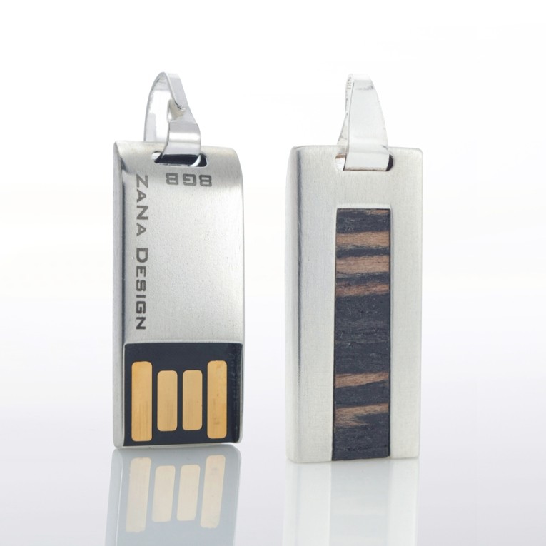 Pendrive Teak 16GB (srebrna obudowa próby 925, drewno teakowe)