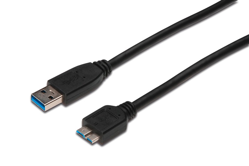 Kabel połączeniowy USB 3.1 Gen.1 SuperSpeed 5Gbps Typ USB A/microUSB B M/M czarny 1,8m