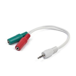 Adapter mini jack 4-Pin(M)->2x mini jack(F) 20cm 