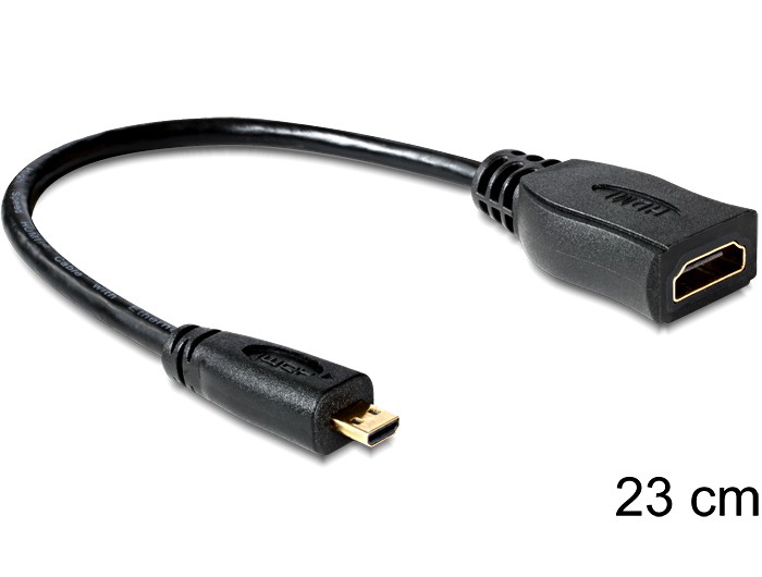 Adapter Micro HDMI-D(M)->HDMI-A(F) 23cm 