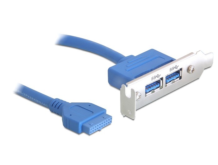 Gniazdo 2xUSB 3.0 na śledziu (Low Profile) 