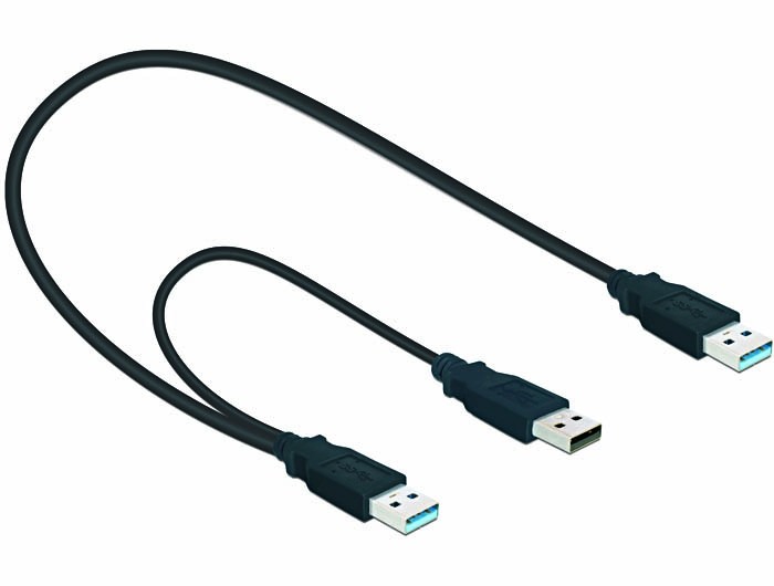 Kabel USB 3.0 AM(M)+Power AM(M)->AM(M) 60cm 