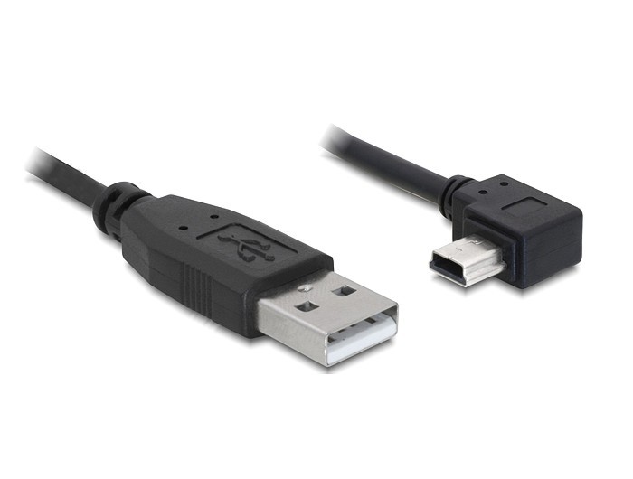 Kabel USB A(M)->Mini USB BM5P(M) kątowy 2m 