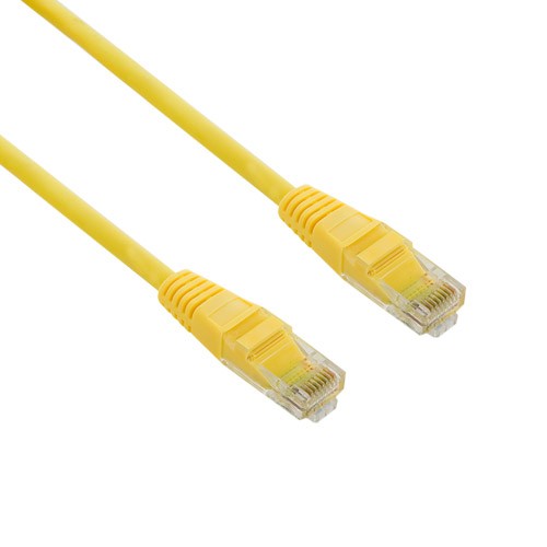 Patchcord RJ45 | osłonka zalewana | kat. 5e | UTP | 1m | żółty