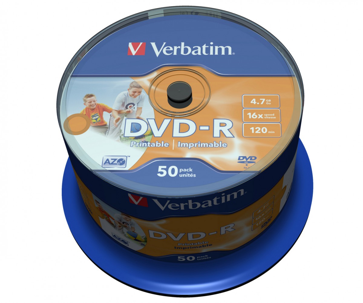 DVD-R 16x 4.7GB 50P CB PRINTABLE   43533