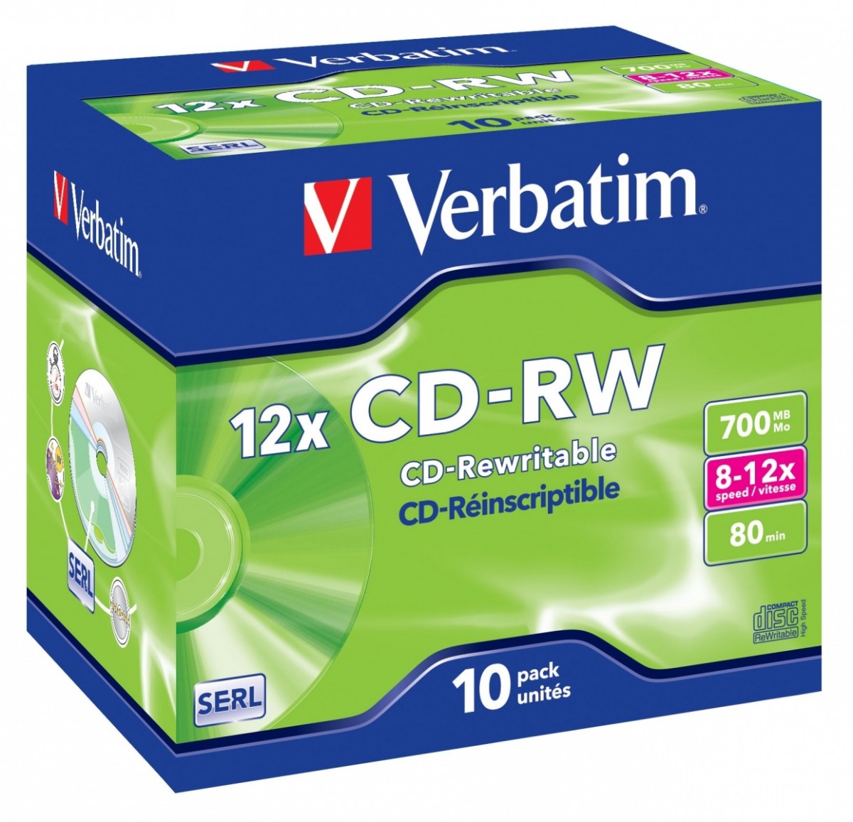 CD-RW  8-12x 700MB 10P JC           43148