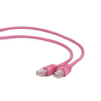 Patch cord kat.5e osłonka zalewana 0.5M różowy 