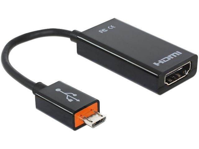 Adapter Smartfon/TV Slimport-M->HDMI-F+Micro USB 15cm 