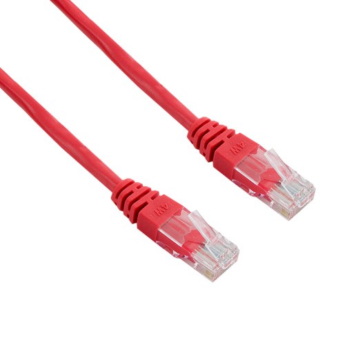 Patchcord RJ45 | osłonka zalewana | kat. 5e | UTP | 5m | czerwony