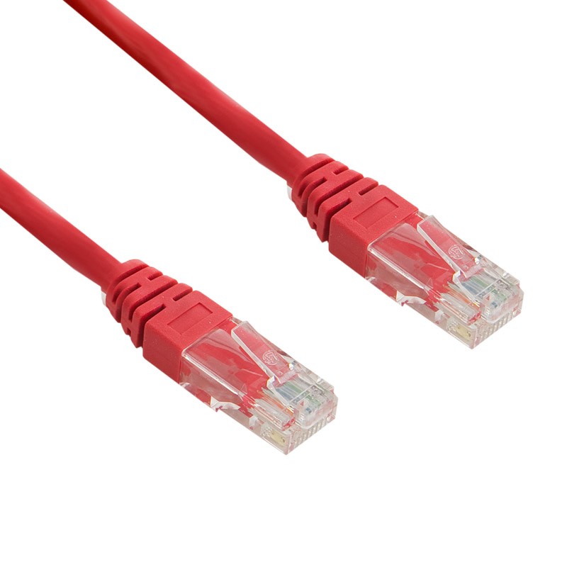 Patchcord RJ45 | osłonka zalewana | kat. 5e | UTP | 15m | czerwony