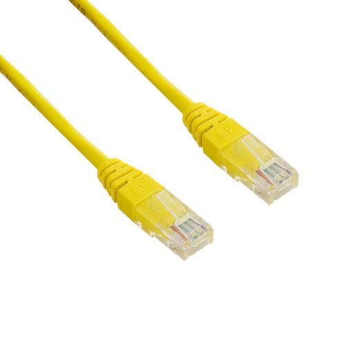 Patchcord RJ45 | osłonka zalewana | kat. 5e | UTP | 5m | żółty