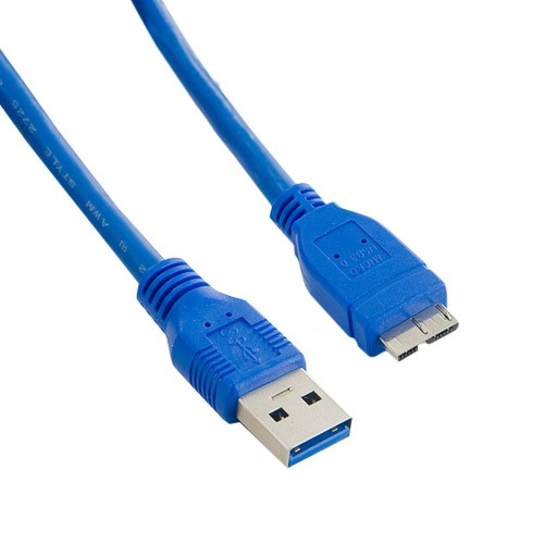 Kabel USB 3.0 AM- Micro BM 3.0m|niebieski