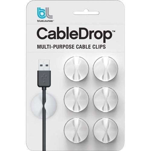 CableDrop uchwyty na kabel 6 szt. białe 