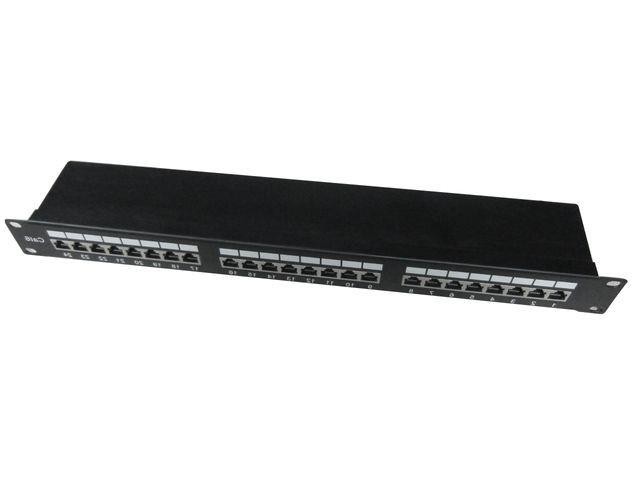 Patch Panel 24 Porty 1U 19 Kat.6 ekran z funkcją organizacji   kabli czarny 