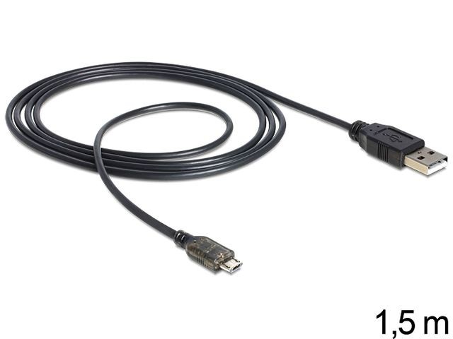 Kabel USB Micro AM-MBM5P 1.5m (Wskaźnik ładowania LED) 