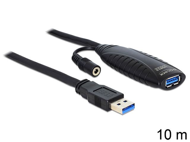 Przedłużacz aktywny USB 3.0 AM-AF 10m czarny 