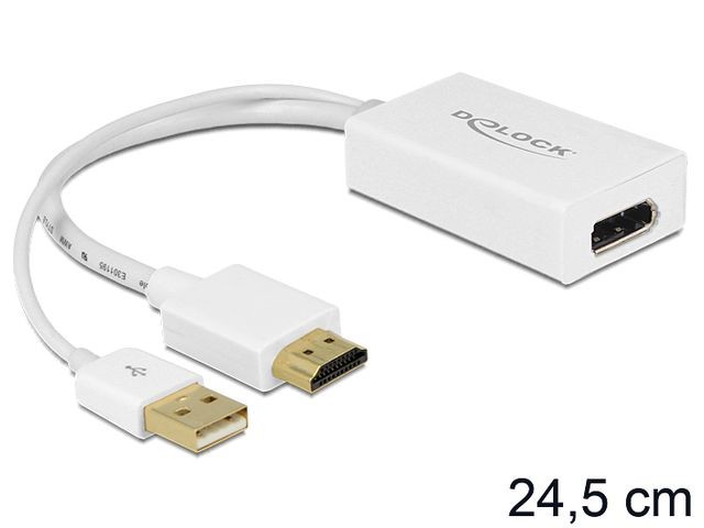 Adapter HDMI(M)->Displayport(F)+USB(M) 24cm