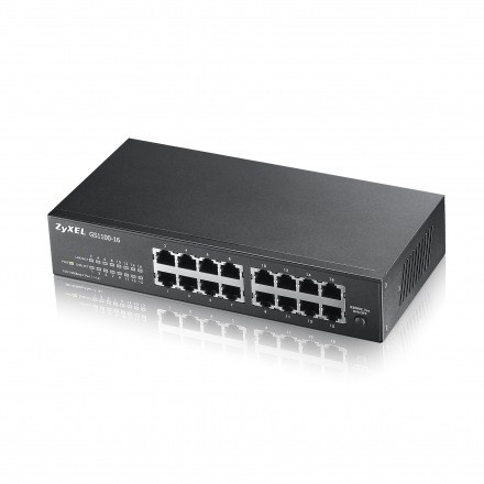 GS1100-16 switch L2 16x1GbE rack fanless