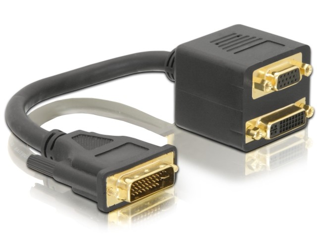 Adapter DVI-I(M)(24+5)->DVI-I(F)(24+1)+VGA(F) 