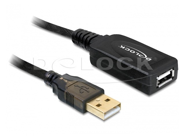 Przedłużacz aktywny USB A (M) - A (F) 20 M czarny 