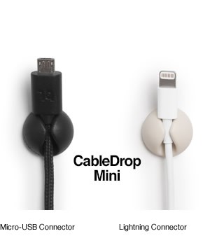 CableDrop mini uchwyty na kabel 6 szt. białe 