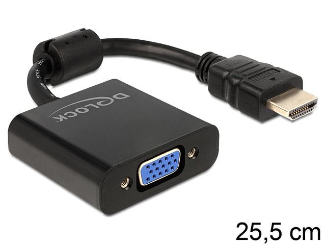 Adapter HDMI-A(M)->VGA(F) 25cm 