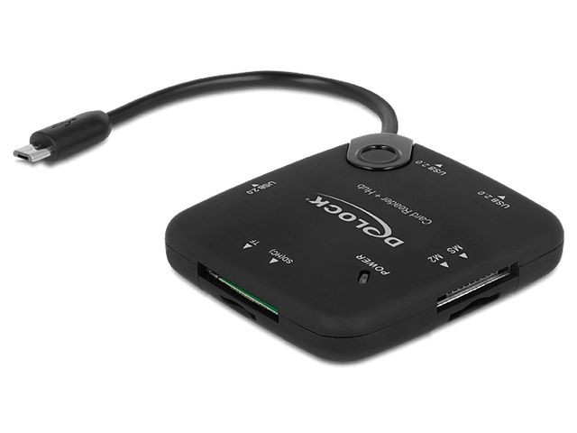 Czytnik kart OTG Micro USB All-In-One + USB Hub 