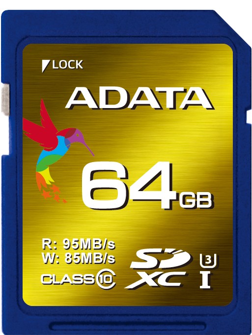 SD XC XPG 64GB UHS-1 U3/Class10 4K 3D 