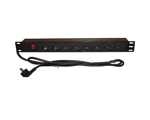 Listwa zasilająca RACK PDU 1U 16A/230V 8 gniazd Schuko 2m 