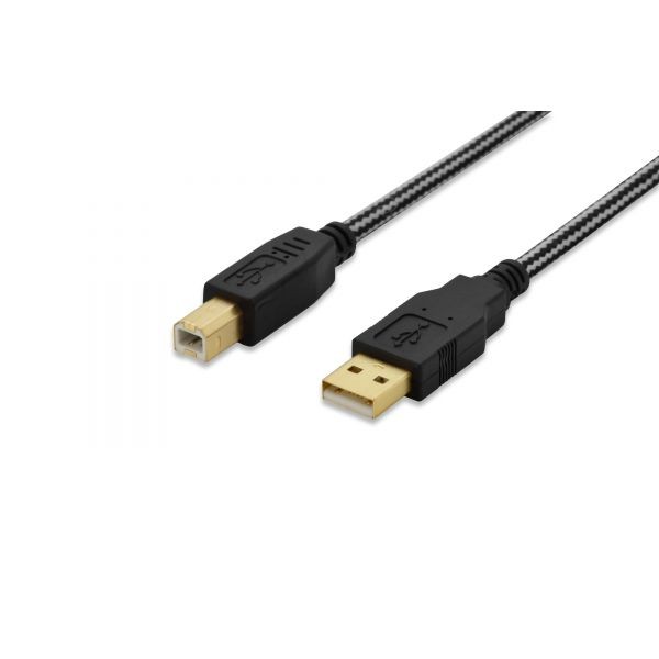 Kabel połączeniowy USB 2.0 HighSpeed Typ USB A/USB B M/M nylon 1,8m