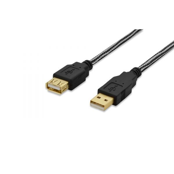 Kabel przedłużający USB 2.0 HighSpeed Typ USB A/USB A M/Ż nylon 1,8m