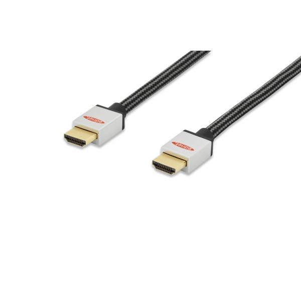 Kabel połączeniowy HDMI HighSpeed z Ethernetem 4K 60Hz UHD Typ HDMI A/HDMI A M/M nylon 1m