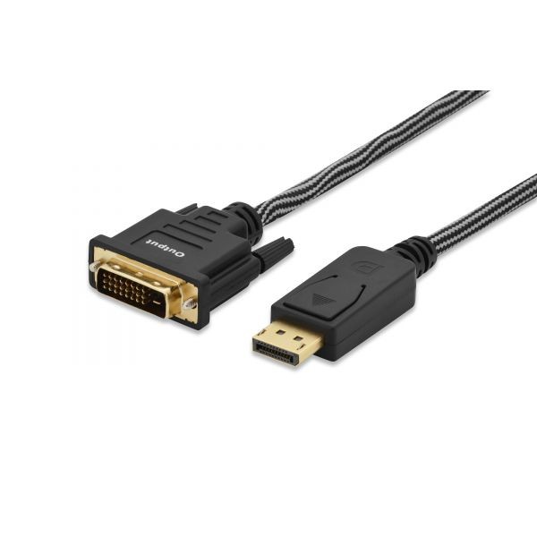 Kabel adapter Displayport 1080p 60Hz FHD Typ DP/DVI-D (24+1) M/M nylon 3m