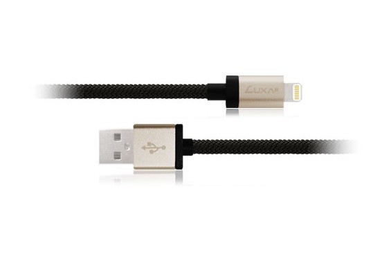 LUXA2 kabel Lightning MFi 1m aluminowe końcówki złoty 