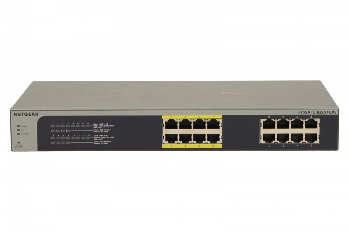 Switch Unmanaged Plus Rack 16xGE (8xPoE) - JGS516PE