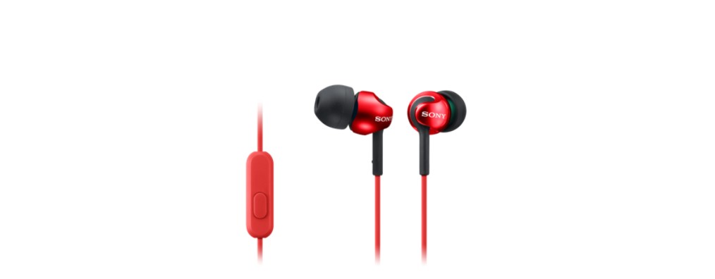 Słuchawki handsfree, mikrofon MDR-EX110AP Red