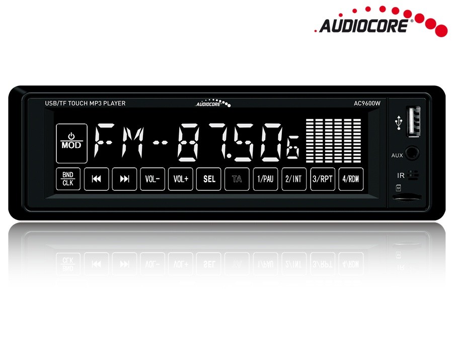 Radioodtwarzacz dotykowy Audiocore AC9600W MP3/WMA/USB/SD RDS/Bluetooth handsfree + pilot