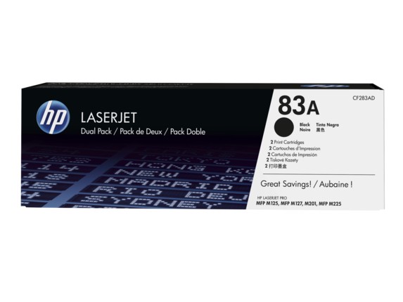 Toner 83A Black 1.5k Dual Pack CF283AD