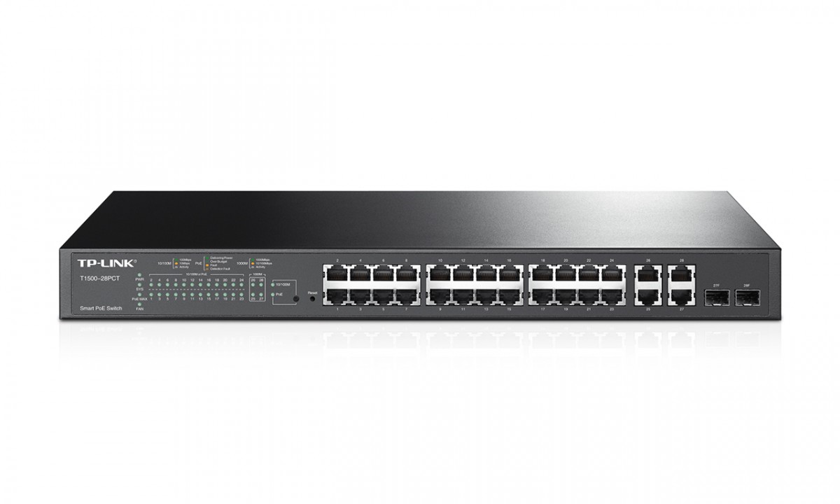 T1500-28PCT switch 24xFE PoE+ 4xGE 2xSFP