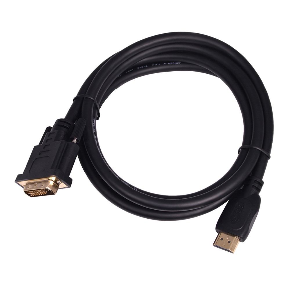 Kabel HDMI - DVI 1.8m DVI 24+1, pozłacany