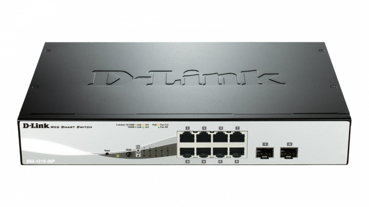 DGS-1210-08P 8port Gbit PoE Smart Switch