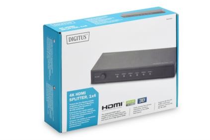 Rozdzielacz/Splitter HDMI 4-portowy, 4K 30Hz UHD 3D, HDCP 1.3, audio