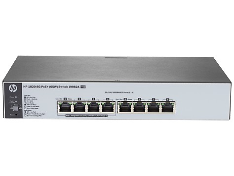 1820-8G-PoE+ (65W) Switch J9982A - Limited Lifetime Warranty