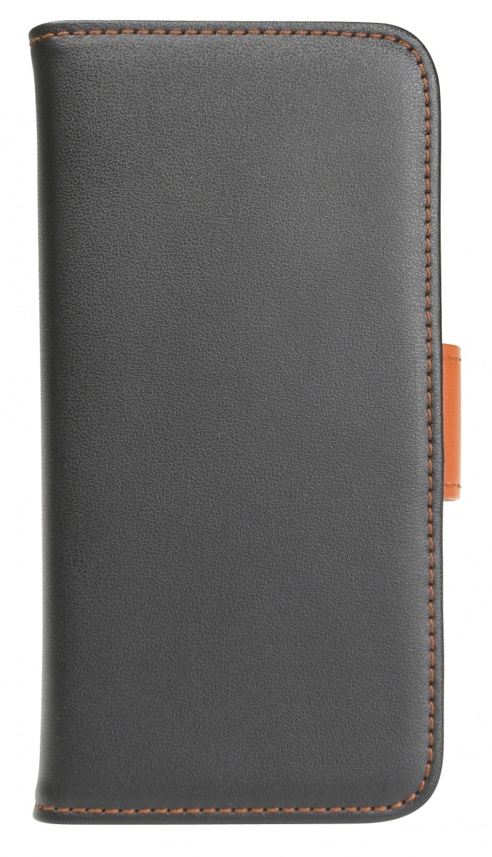 Etui walletcase iPhone 6/6S skóra czarne/pomarańczowe 