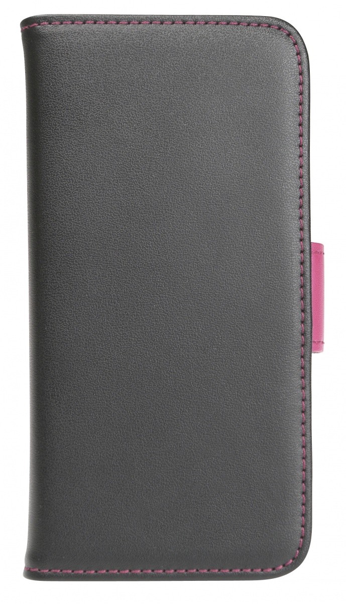 Etui walletcase iPhone 6/6S skóra czarne/różowe 