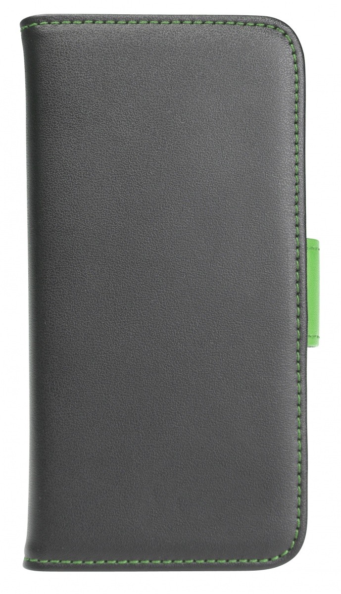 Etui walletcase iPhone 6/6S skóra czarne/zielone 