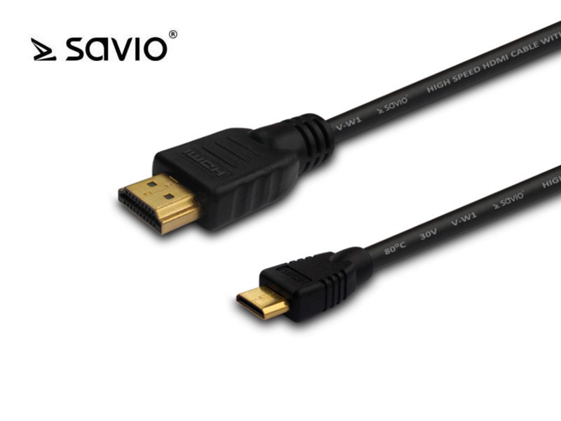 SAVIO CL-09 Kabel HDMI AM - mini HDMI DM, v1.4, 4Kx2K, 1.5m