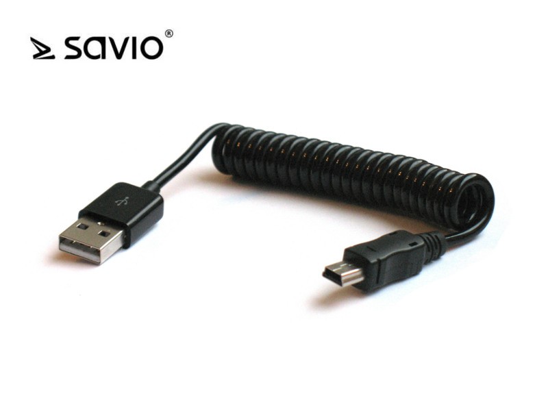 SAVIO CL-12 Kabel USB AM - mini USB Spirala BM