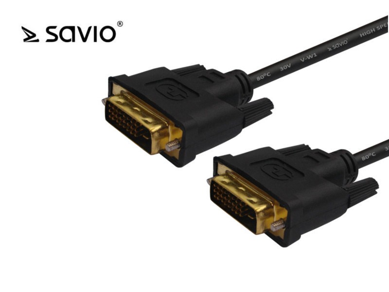 SAVIO CL-53 Kabel DVI DM - DVI DM 24+1 dual link, 2 ferryty, 3m